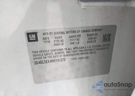 2017 Buick Regal Turbo Sport Touring из США, поврежденный, VIN 2G4GL5EX4H9141272